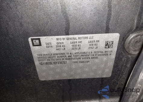 2014 Chevrolet Malibu 1Ls z USA, uszkodzony, nr VIN 1G11B5SL1EF236737